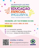 Especialização gratuita em Educação Especial Inclusiva da Unespar oferta 25 vagas