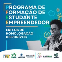 editais de homologação disponiveis -  programa de formação de estudante empreendedor